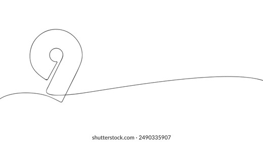 A single line drawing of a nine symbol. Continuous line ninth number icon. One line icon. Vector illustration.