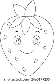 Einzeilige Zeichnung von Bio-Erdbeeren für Obstgarten-Ikone. Frisches Beeren-Fruchtkonzept für Obstgarten-Logo-Identität. Moderne durchgehende Linienzeichnung Design-Vektorillustration