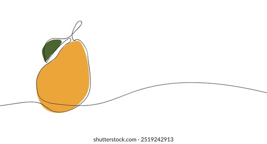 Eine einfache Zeichnung einer Birne. Kontinuierliche Linie Thanksgiving Birne Symbol in Farbe. Symbol für eine Zeile. Vektorgrafik.