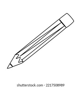 Single line drawing of a pencil. stationary for school equipment. Back to school or creative thinking concept. Modern continuous line draw design graphic