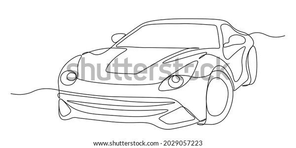 Single line drawing of racing and rallying luxury
sporty car. Race super car vehicle transportation concept. One
continuous line draw
design