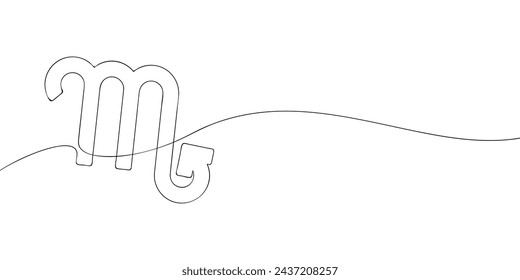 A single line drawing of a scorpio. Continuous line scorpio icon. One line icon. Vector illustration