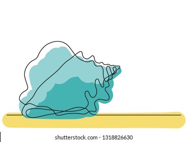 single line drawing of sea shell
