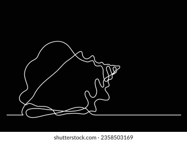 dibujo de línea única de la concha de mar