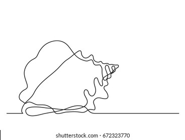 single line drawing of sea shell
