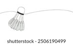 A single line drawing of a shuttlecock. Continuous line birdie icon. One line icon. Vector illustration.