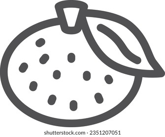 Single line drawing simple fruit icon Yuzu