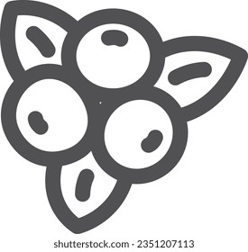Single line drawing simple fruit icon blueberry