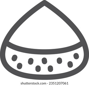 Dibujo de una sola línea icono vegetal simple Castaño
