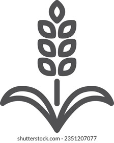 Single line drawing simple vegetable icon rice