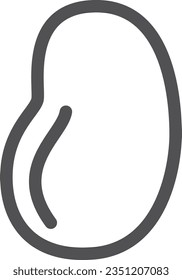 Single line drawing simple vegetable icon broad beans