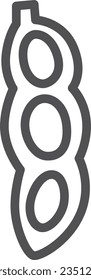 Single line drawing simple vegetable icon Edamame