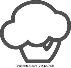 Single line drawing simple vegetable icon Broccoli