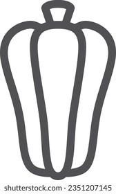 Single line drawing simple vegetable icon green pepper