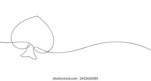 A single line drawing of a spades. Continuous line card spades icon. One line icon.