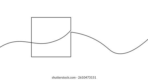 A single line drawing of a square. One line icon. Continuous line square icon. A minimalist design featuring a square. Vector illustration
