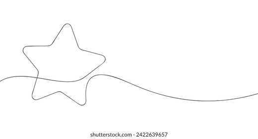 A single line drawing of a star. Continuous line star icon. One line icon.