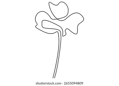 Dibujo de una sola línea de la ilustración de la flor de girasol en estilo minimalista ilustrador de Vector continuo
