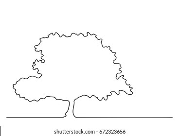 single line drawing of tree