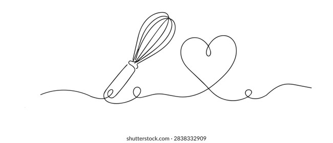 Single line drawing whisk