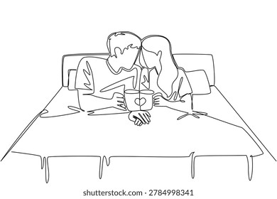 Single line drawing young