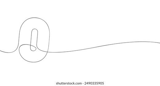 A single line drawing of a zero symbol. Continuous line zero number icon. One line icon. Vector illustration.