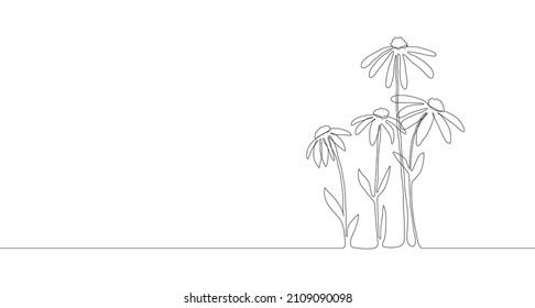 Verfechter. Eine einzige Zeile. Vektorgrafik. Blütengrenze