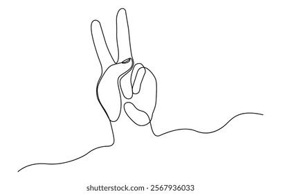 Single line drawn hand gesture, minimalistic waving human five fingers arm, Continuous line drawing of strong fist raised up. Human arm with clenched fingers, one line drawing vector illustration.