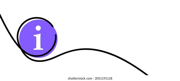Signo de información redondeada dibujada en una sola línea. Ilustración vectorial.
