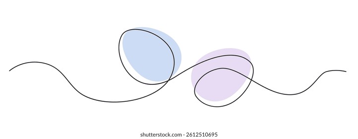 Single line egg, hand drawn continuous one line The Easter symbol, minimalist one line art eggs drawing shape, vector illustration