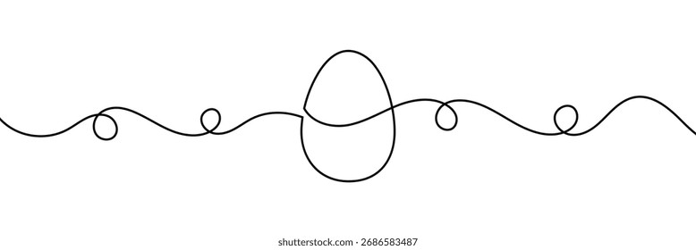 Single line egg, hand drawn continuous one line The Easter symbol, minimalist one line art eggs drawing shape, vector illustration .EPS 10 .