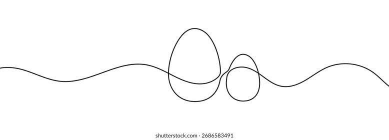 Huevo de una sola línea, dibujado a mano una línea continua El símbolo de Pascua, minimalista una línea arte huevos dibujando forma, Ilustración vectorial .EPS 10 .
