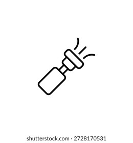 Single Line Flashlight Icon Device For Portable Illumination