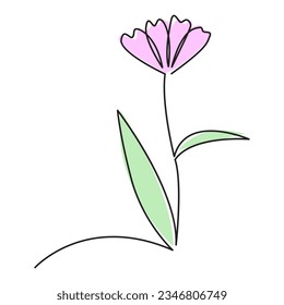Single line flower plant abstract logo symbol vector icon illustration design

