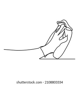 single line hand drawn continuous line wiping, cleaning vector illustration