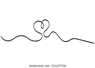 Single Line Hand Drawn Continuous Form Love