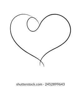 Una sola línea dibujada a mano amor lindo 