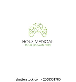 single line house and heart in one shape