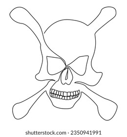 Single line human skull vector art design