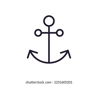 Icono de línea única de anclaje sobre fondo blanco aislado. Gran calidad editable de golpe para aplicaciones móviles, diseño web, sitios web, tiendas en línea, etc. 