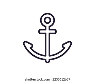 Einzeilige Symbol des Ankerpunkts auf isoliertem weißem Hintergrund. Hochwertiger editierbarer Schlaganfall für mobile Apps, Web-Design, Websites, Online-Shops etc. 