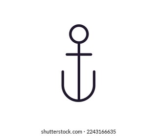 Icono de línea única de anclaje sobre fondo blanco aislado. Gran calidad editable de golpe para aplicaciones móviles, diseño web, sitios web, tiendas en línea, etc. 