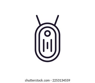 Single line icon of army token on isolated white background. High quality editable stroke for mobile apps, web design, websites, online shops etc. 