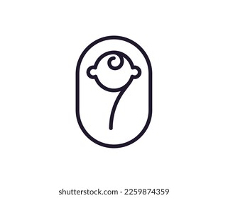 Single line icon of baby High quality vector illustration for design, web sites, internet shops, online books etc. Editable stroke in trendy flat style isolated on white background 