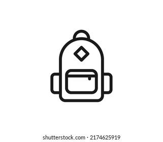 Single line icon of backpack. High quality vector illustration for design, web sites, internet shops, online books etc. Editable stroke in trendy flat style isolated on white background 