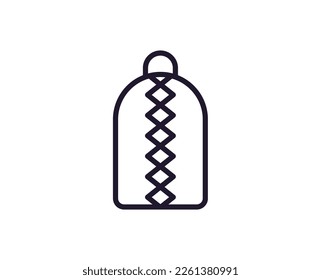 Single line icon of backpack on isolated white background. High quality editable stroke for mobile apps, web design, websites, online shops etc. 