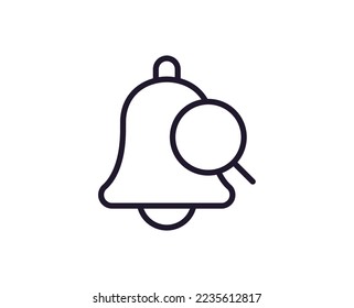 Icono de una sola línea de campana sobre fondo blanco aislado. Gran calidad editable de golpe para aplicaciones móviles, diseño web, sitios web, tiendas en línea, etc. 
