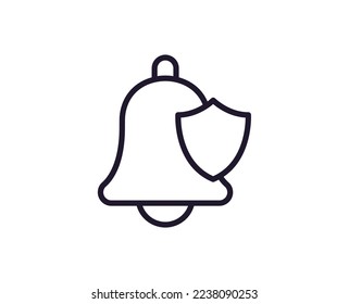 Icono de una sola línea de campana sobre fondo blanco aislado. Gran calidad editable de golpe para aplicaciones móviles, diseño web, sitios web, tiendas en línea, etc. 