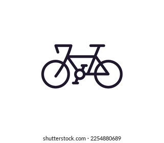 Single line icon of bike on isolated white background. High quality editable stroke for mobile apps, web design, websites, online shops etc. 