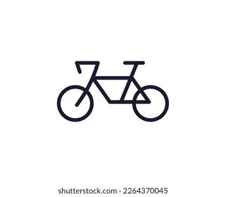 Single line icon of bike on isolated white background. High quality editable stroke for mobile apps, web design, websites, online shops etc. 